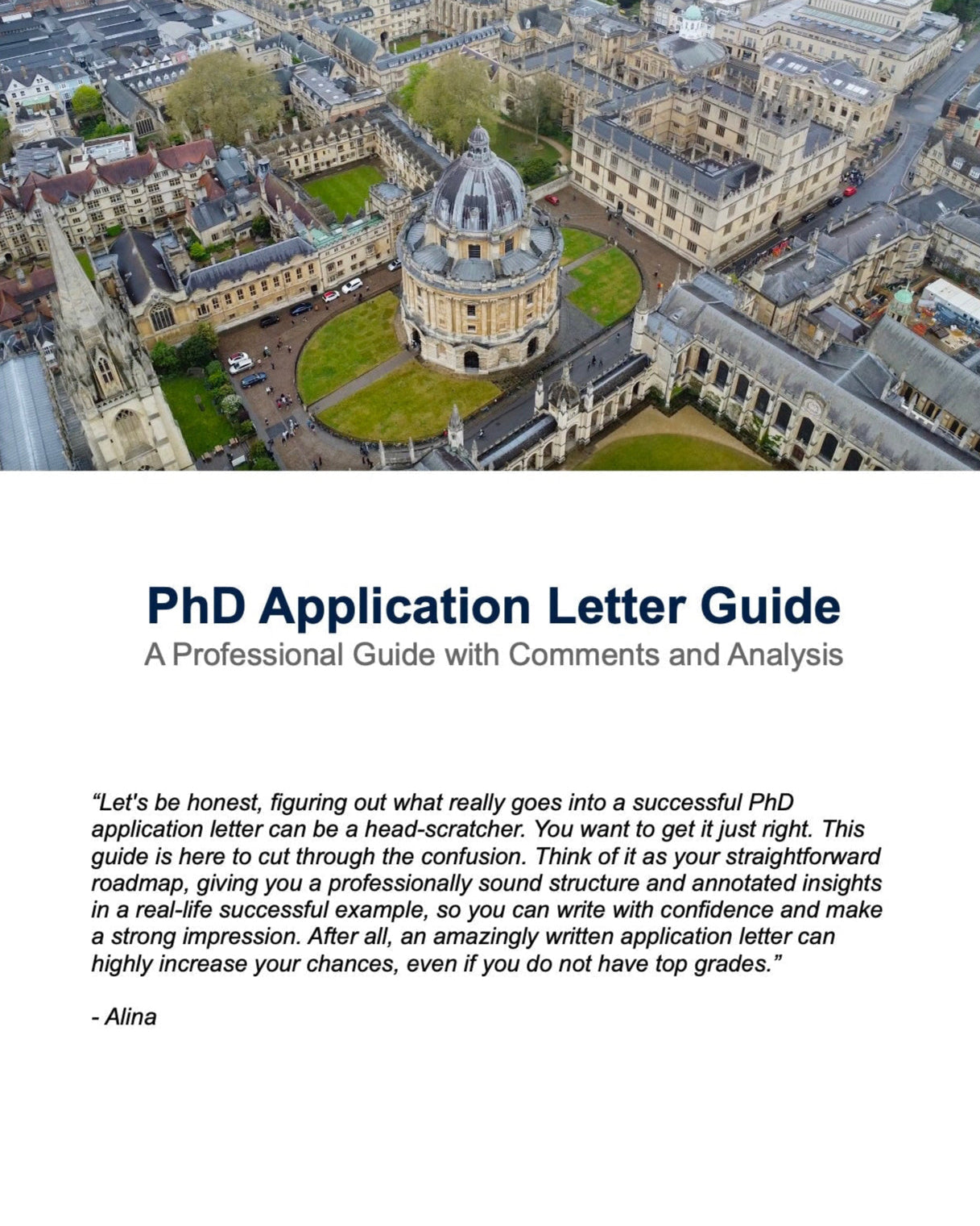 My Oxford PhD Application Cover Letter